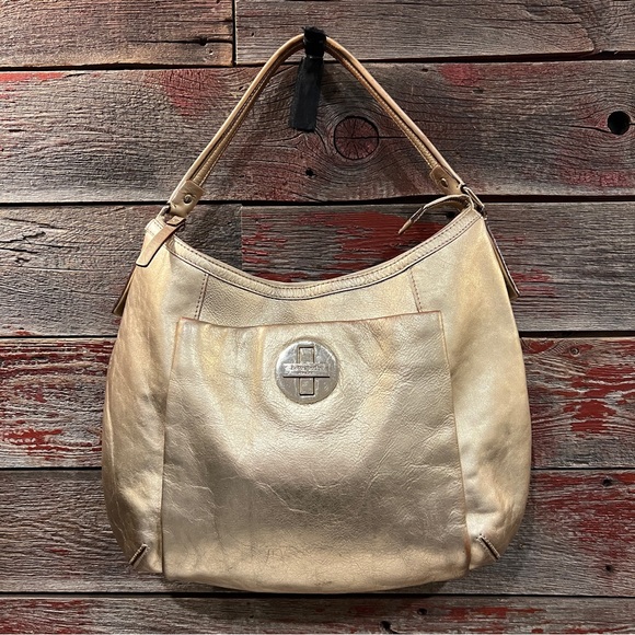 kate spade Handbags - KATE SPADE LORI WRIGHTSVILLE GOLD LEATHER HOBO BAG